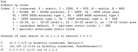 R1 Routing Table